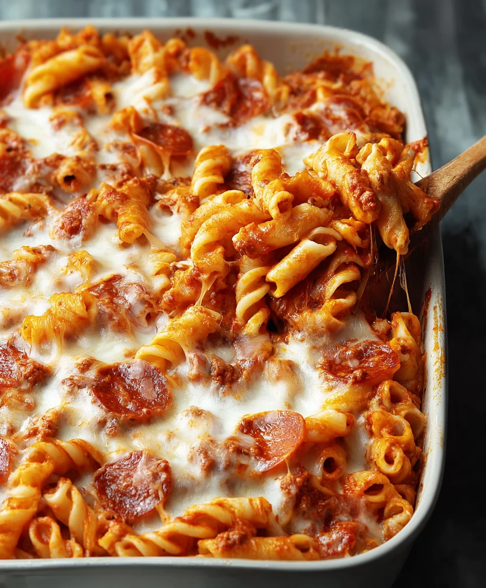Easy Pizza Pasta Bake- Beef-Friendly Family Favorite