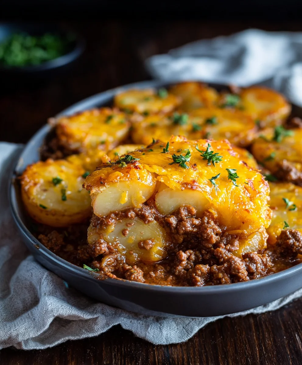 Cheesy Ground Beef and Potatoes Recipe