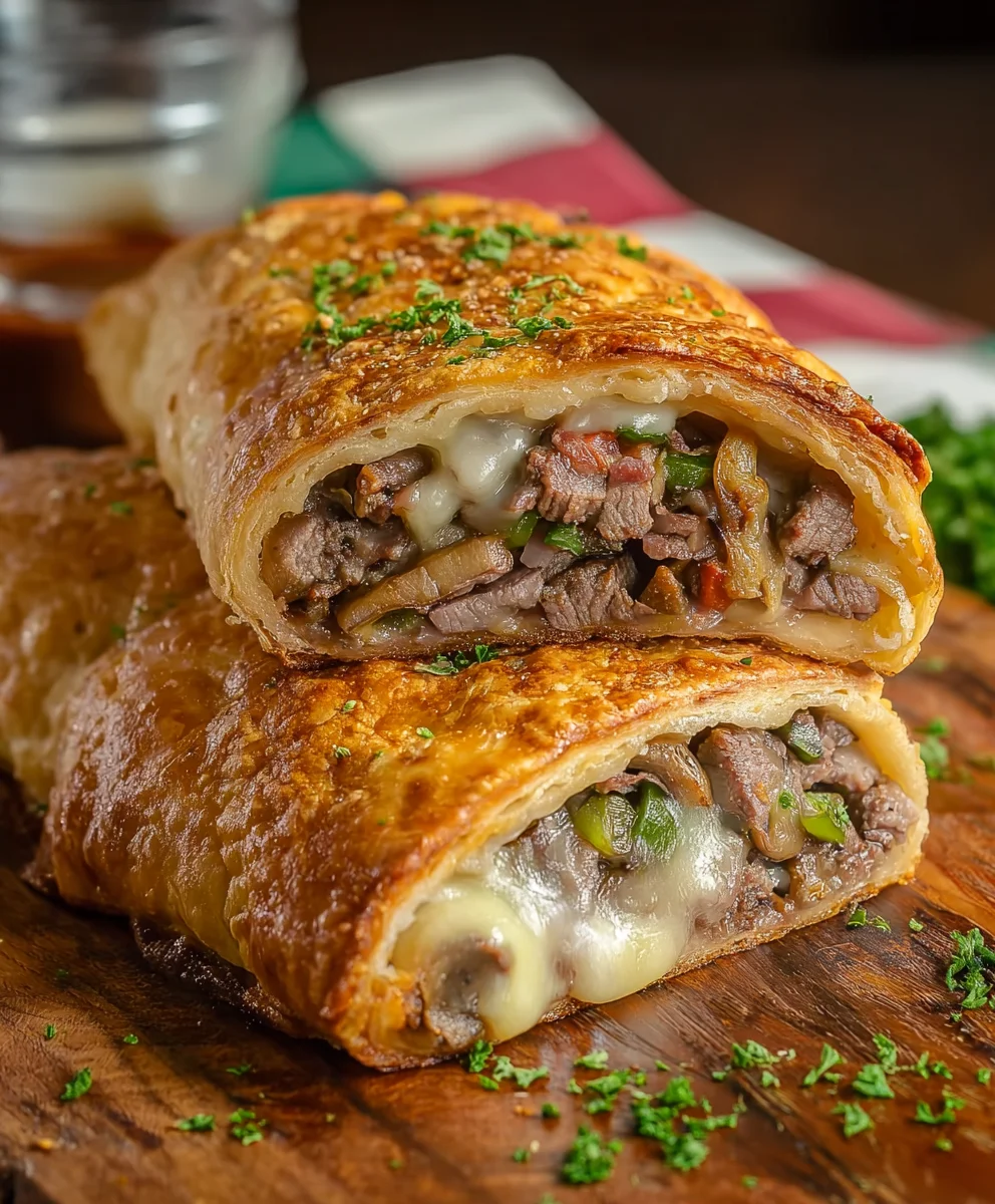 Philly Cheesesteak Stromboli-Savory Beef & Cheese Roll