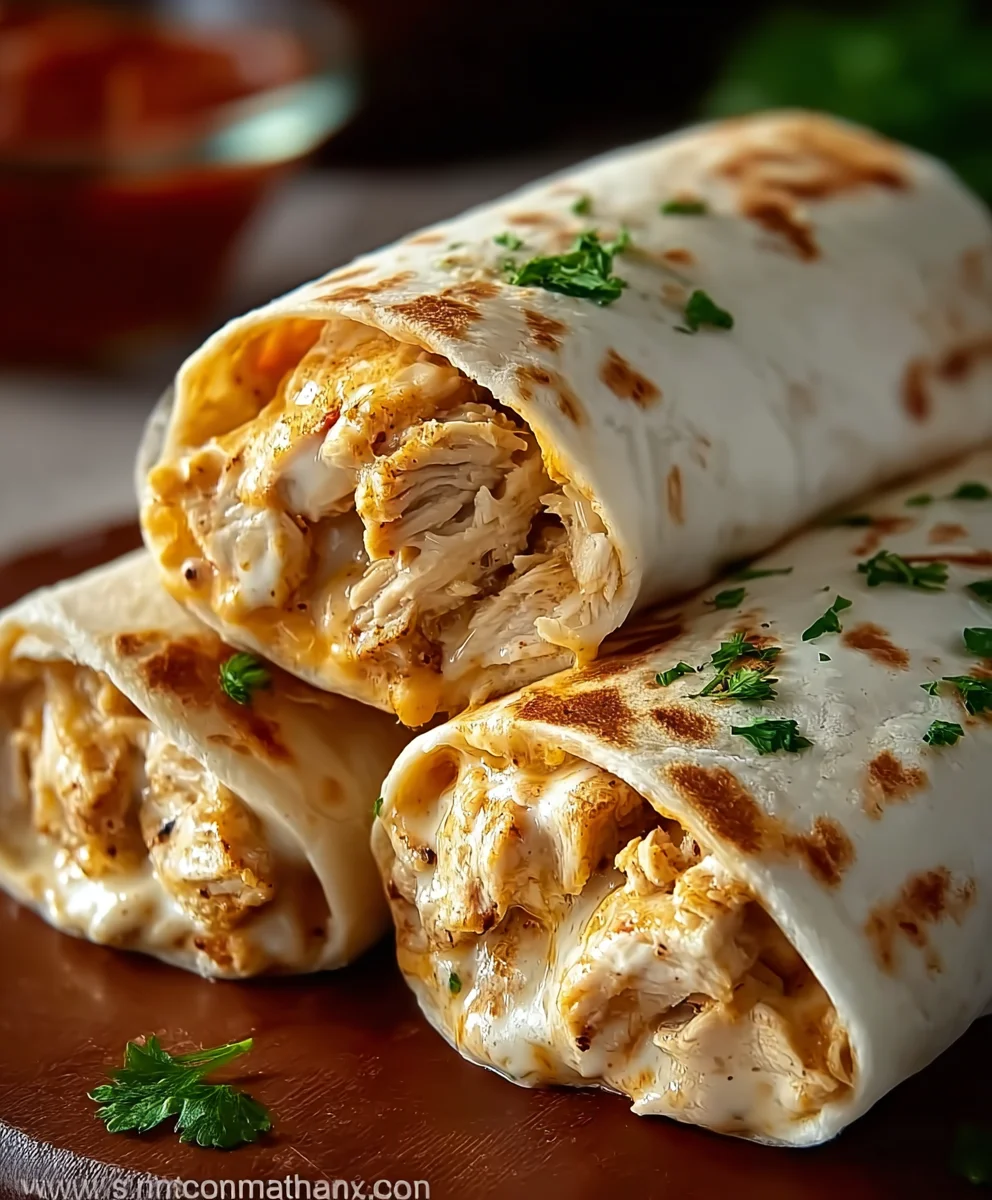 Cheesy Chicken Garlic Wraps- Quick & Easy Recipe