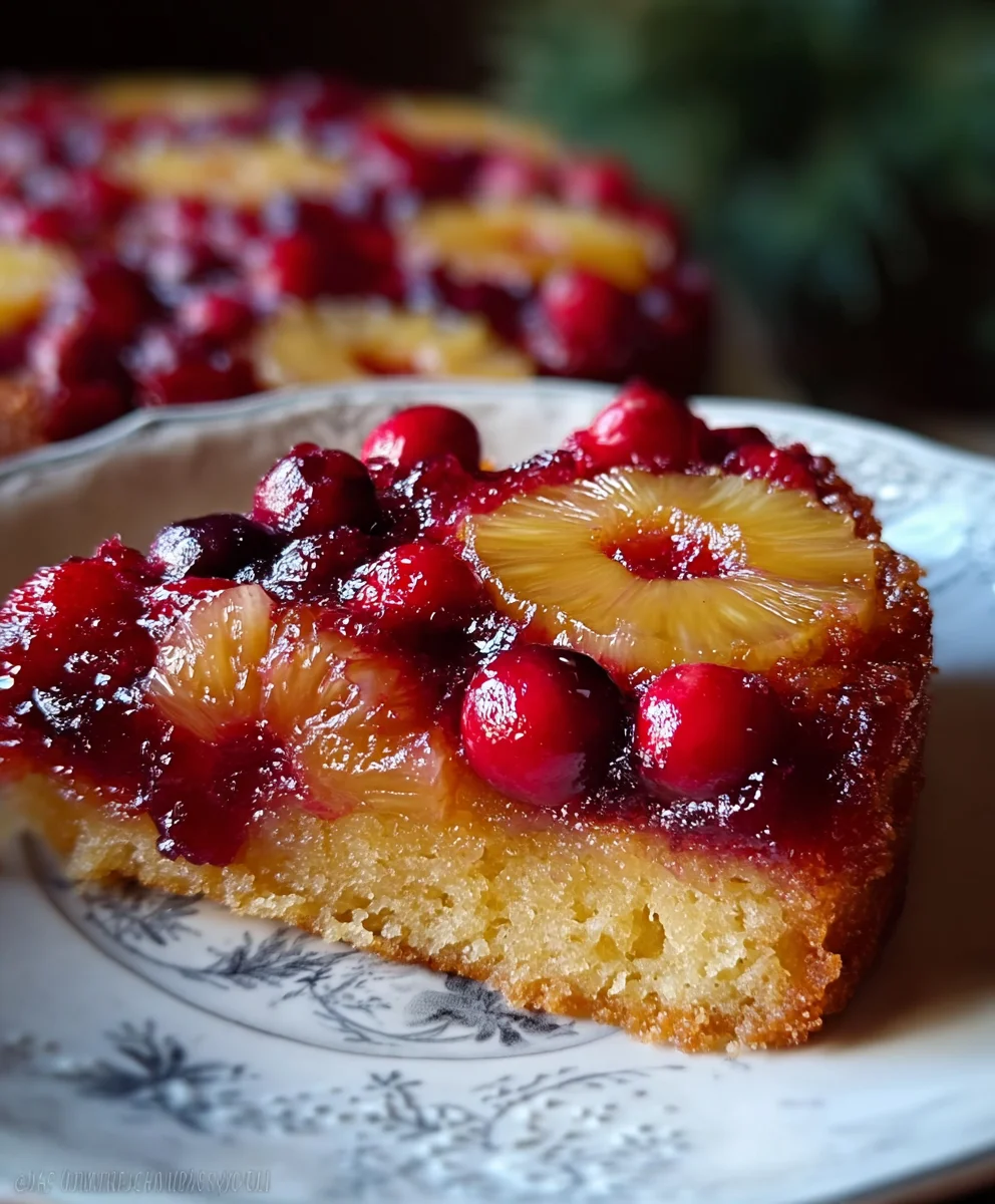 Cranberry Pineapple Upside Down Cake Delight