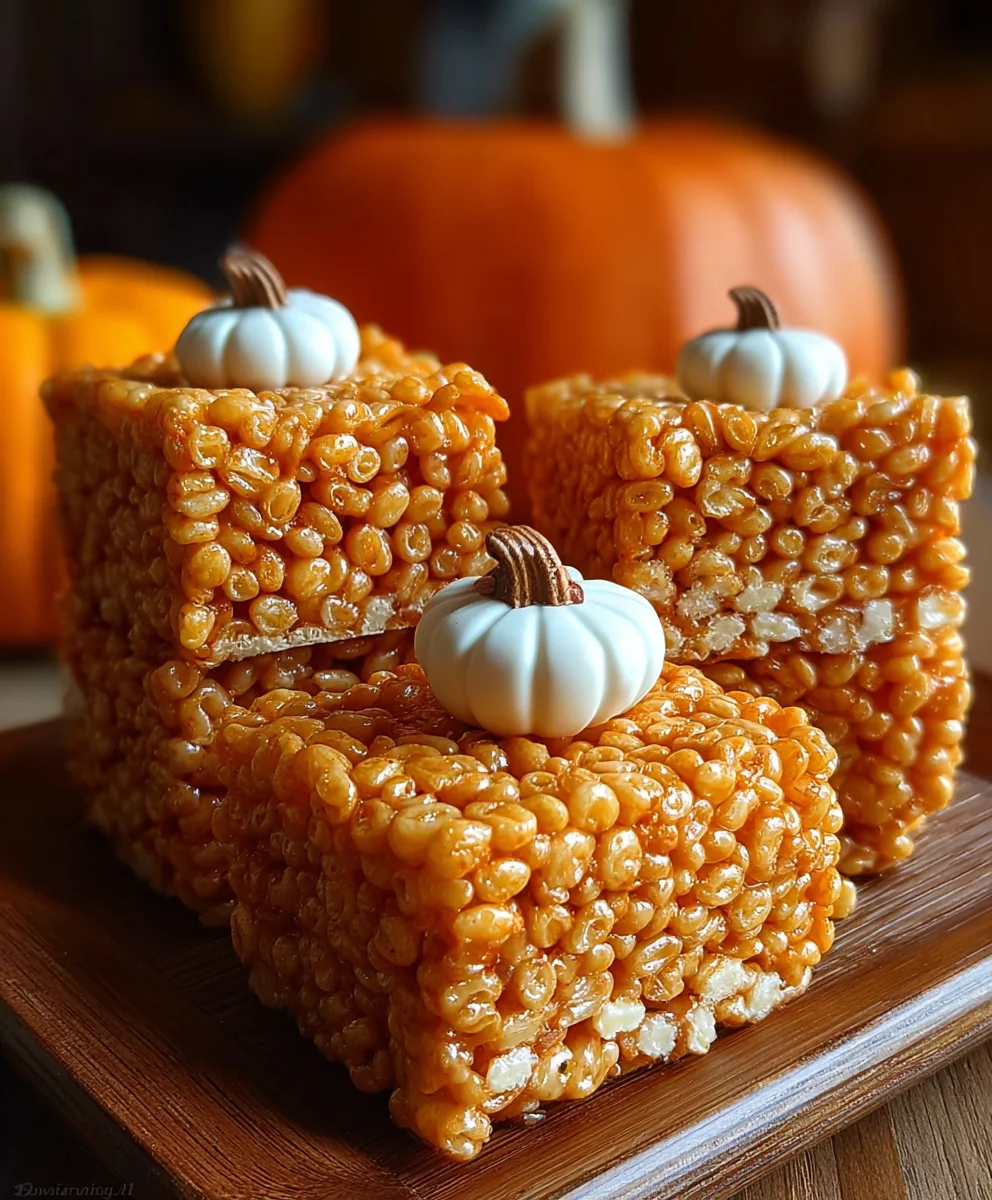 Pumpkin Rice Krispie Treats Recipe - Easy Fall Dessert