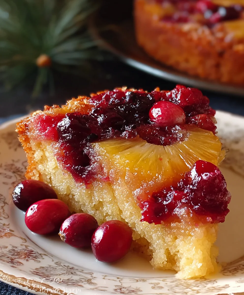 Cranberry Pineapple Upside Down Cake Delight