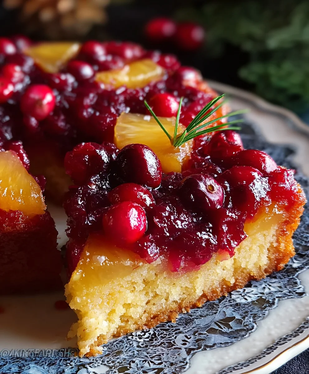 Cranberry Pineapple Upside Down Cake Bliss
