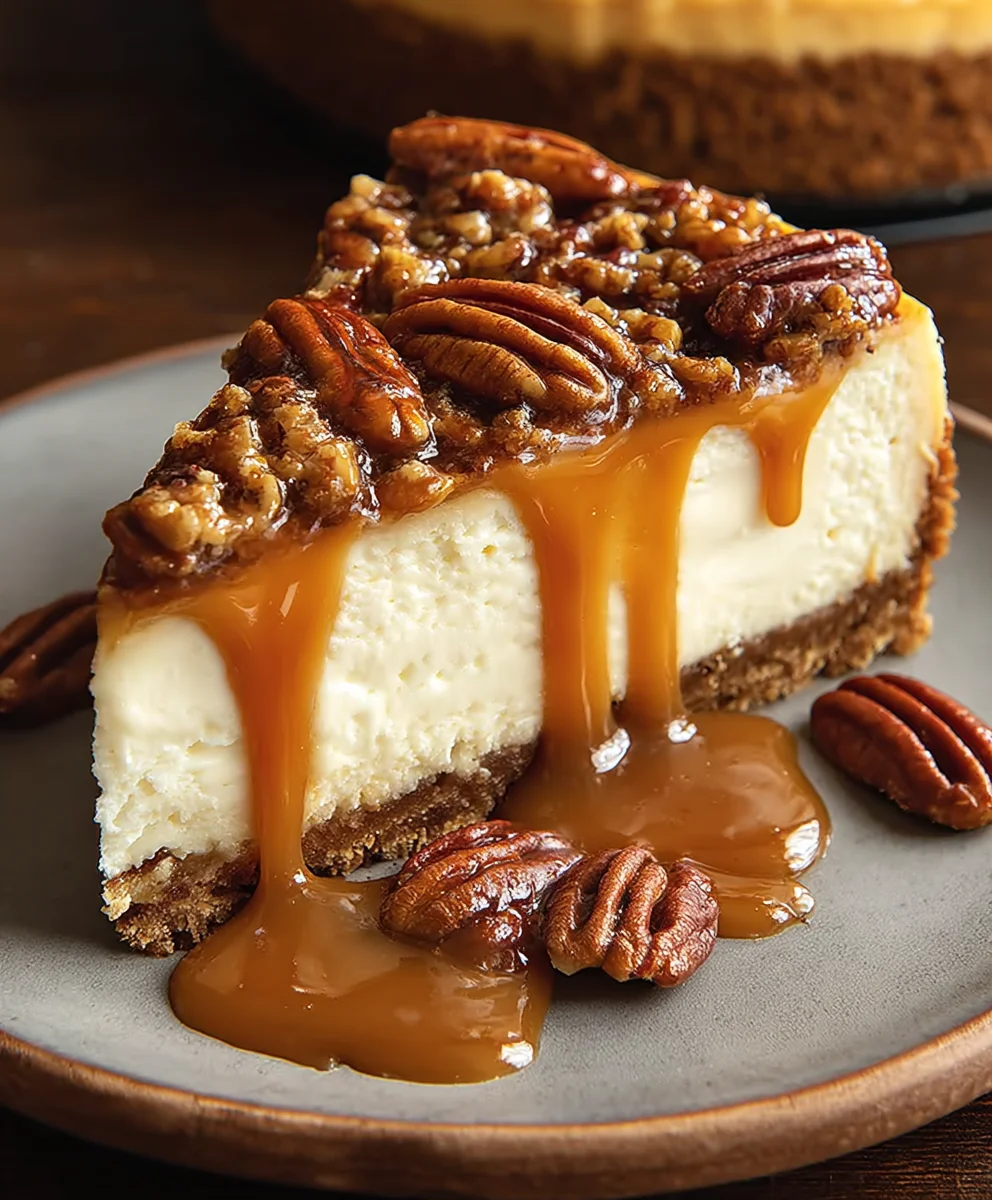 Pecan Caramel Cheesecake-Decadent & Delicious