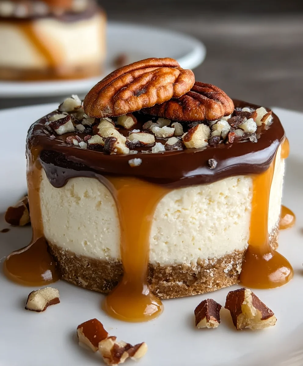 No Bake Turtle Mini Cheesecakes-Easy Dessert
