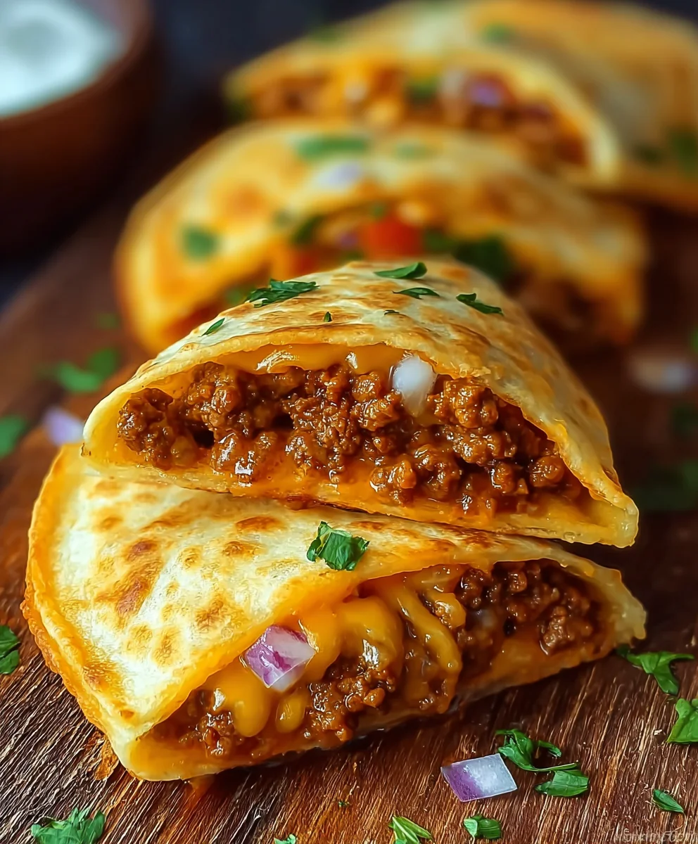 Cheesy Beef Pocket Tacos-Quick & Easy Recipe
