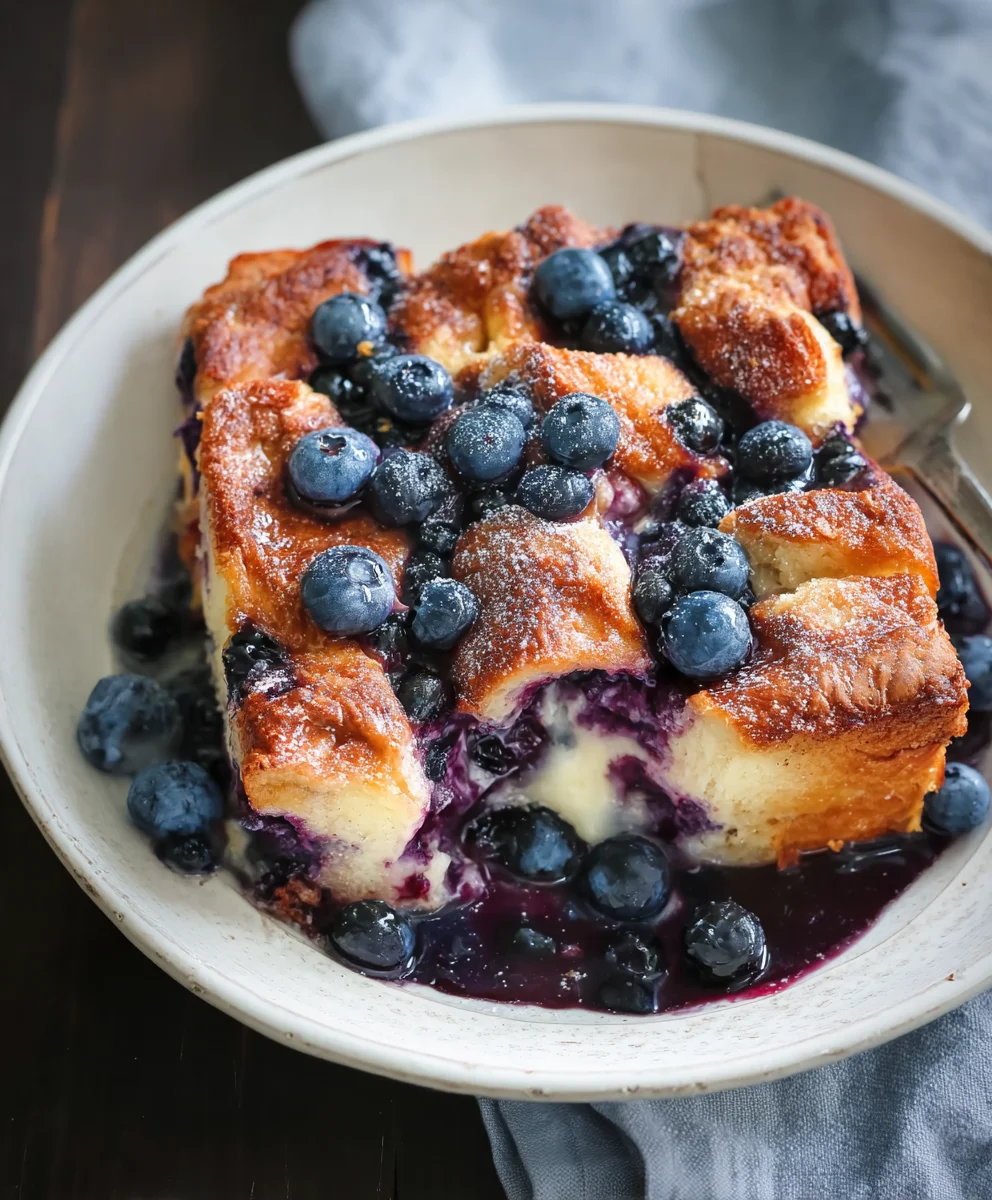 Overnight Blueberry French Toast Casserole-Easy Breakfast