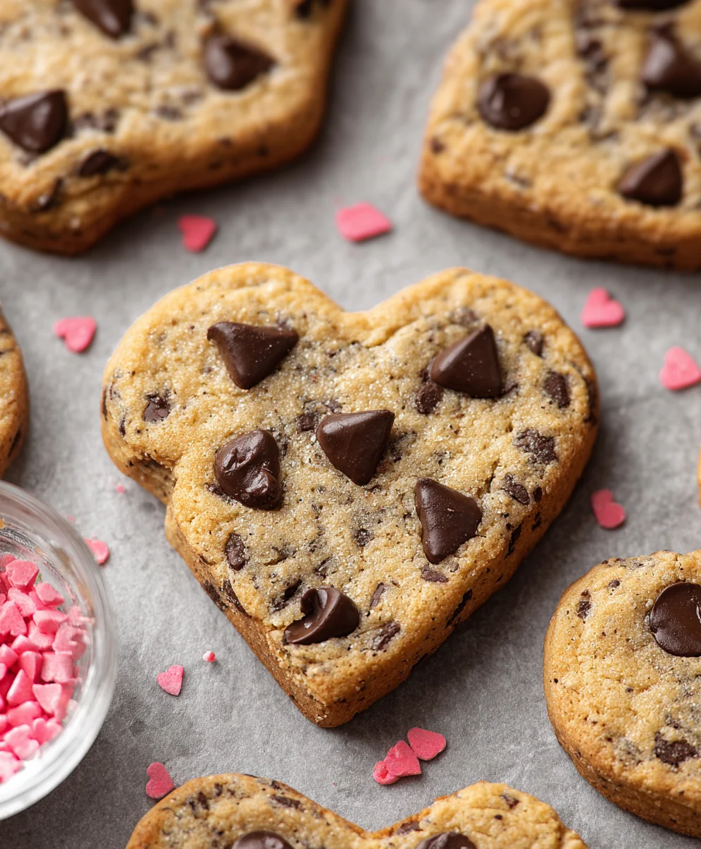 Easy Heart Shaped Chocolate Chip Cookie Recipe