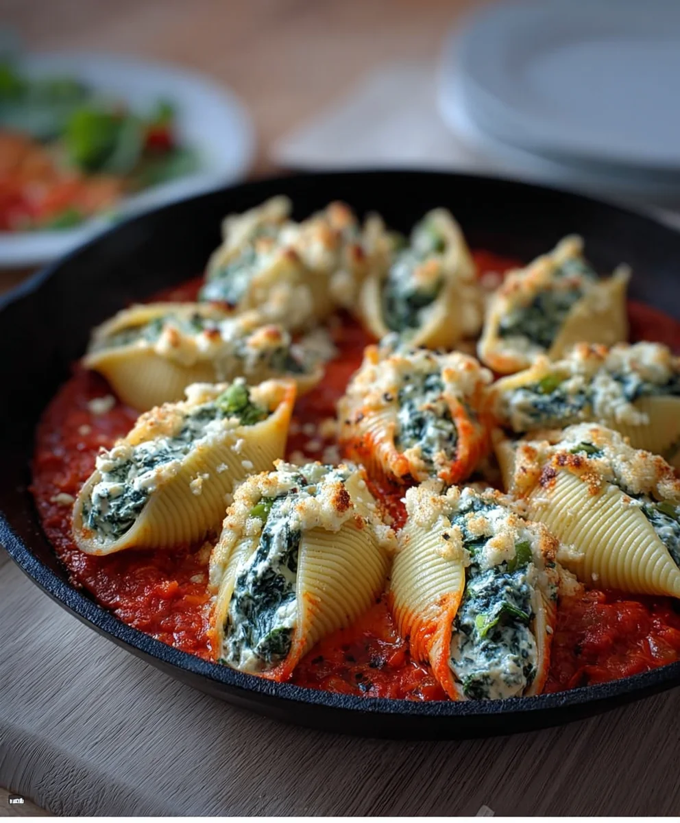 Spinach Ricotta Stuffed Shells - Easy & Delicious