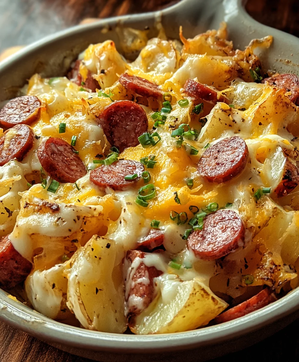 Cheesy Beef Sausage Potatoes-Ranch Flavor