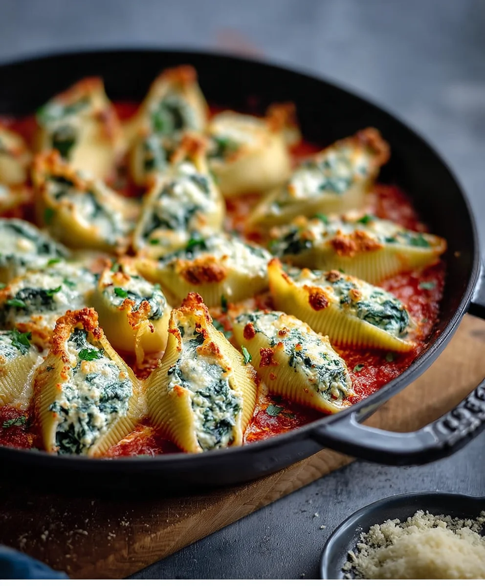 Spinach Ricotta Stuffed Shells - Easy & Delicious