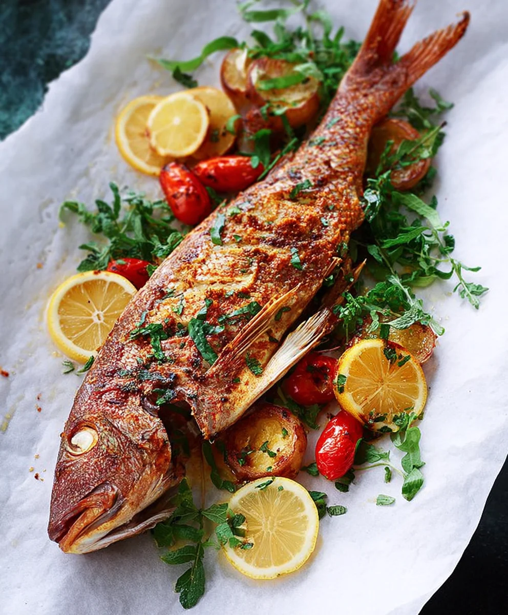 Easy Oven Baked Whole Yellowtail Snapper Recipe