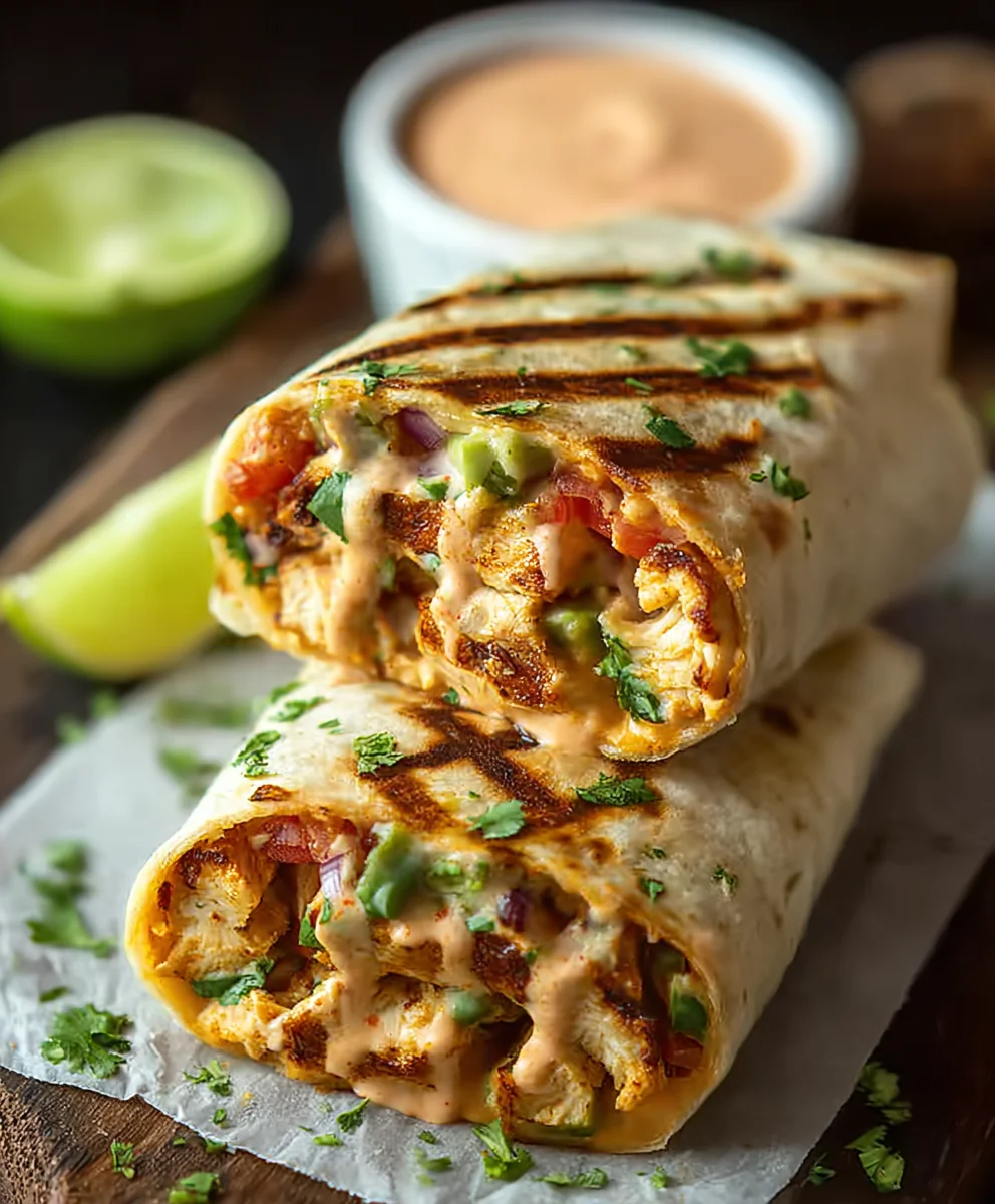 Spicy Chipotle Ranch Grilled Chicken Burrito Recipe