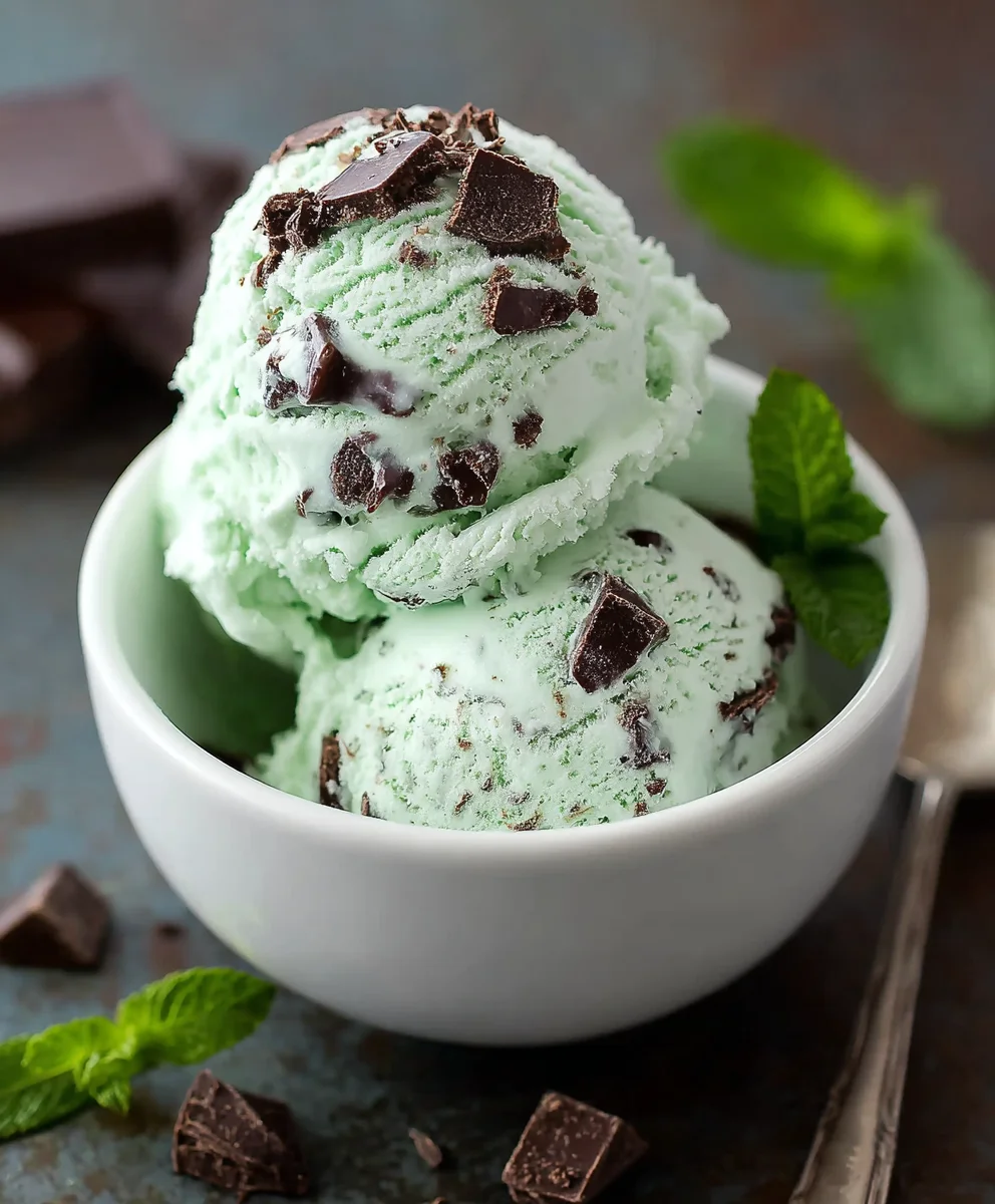 Easy Mint Chocolate Chip Ice Cream Recipe