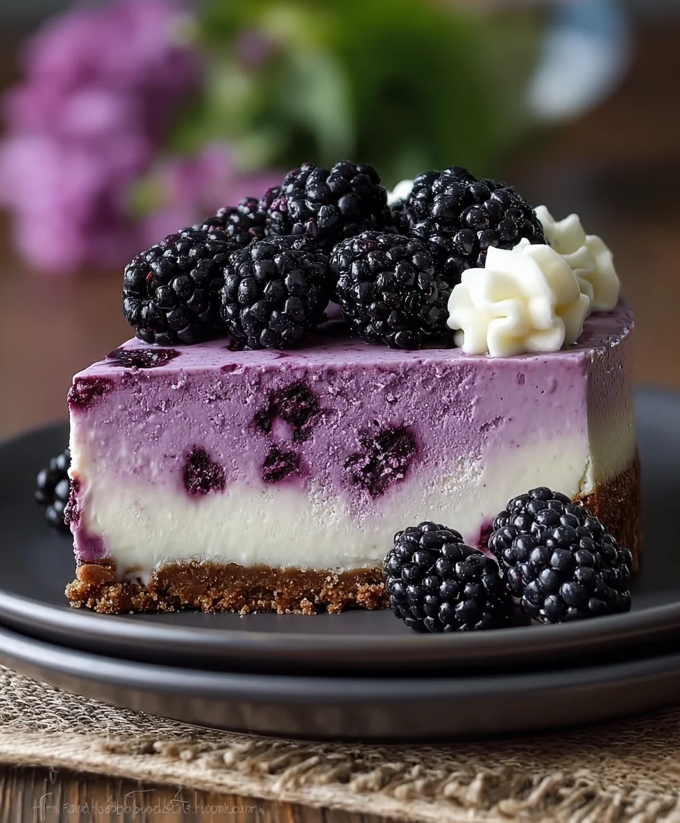 White Chocolate Blackberry Mousse Cheesecake Recipe