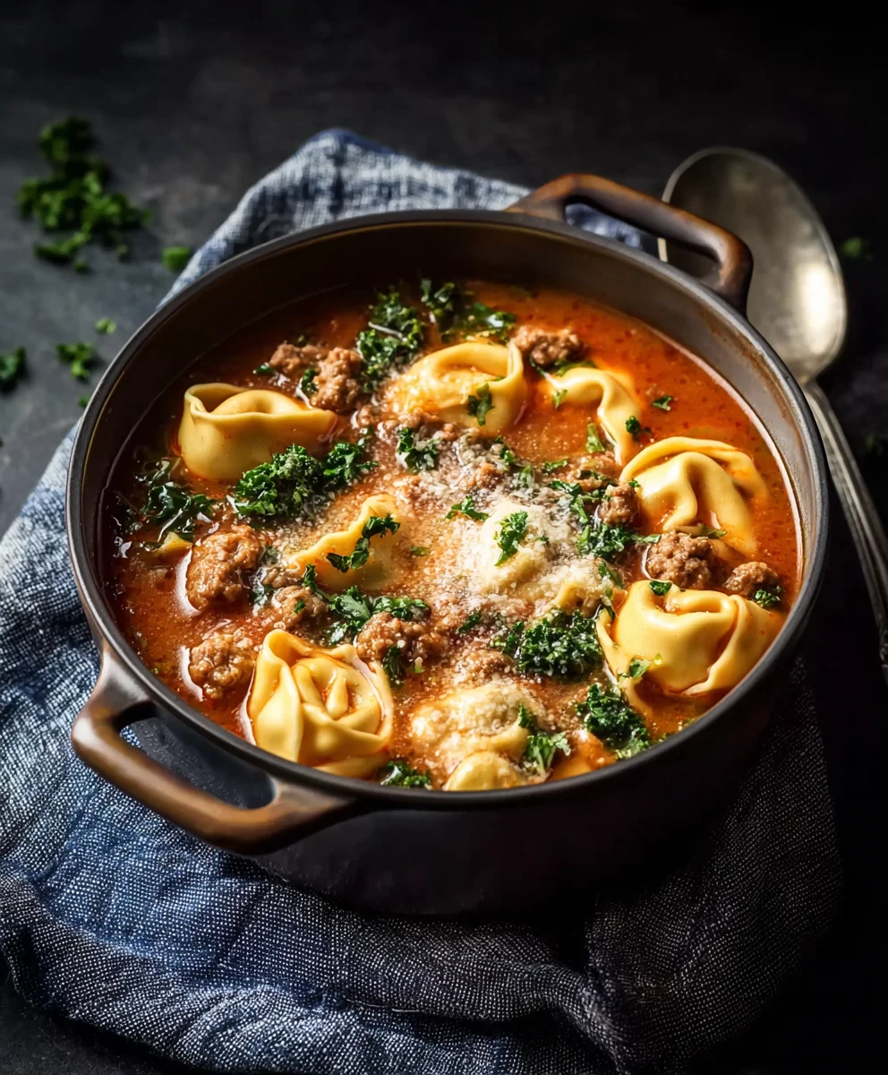 Hearty Beef Tortellini Soup-Quick Easy Comfort Meal