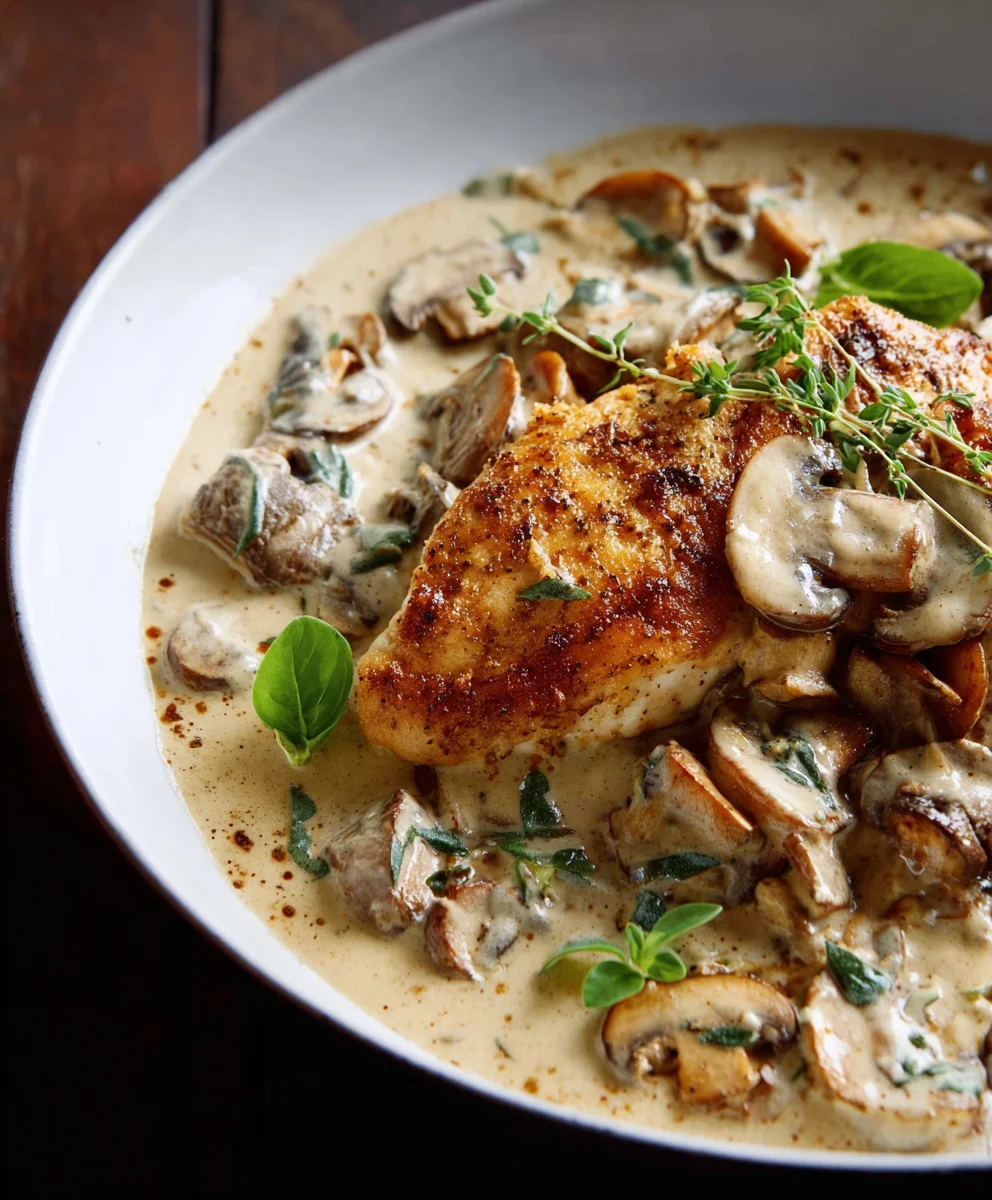 Easy Creamy Mushroom Chicken Recipe