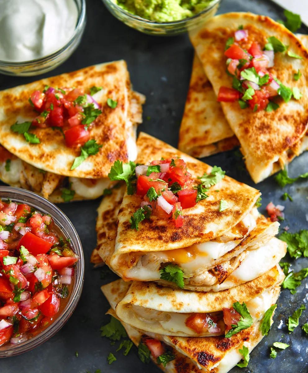 Easy Mini Chicken Quesadillas- Quick & Delicious