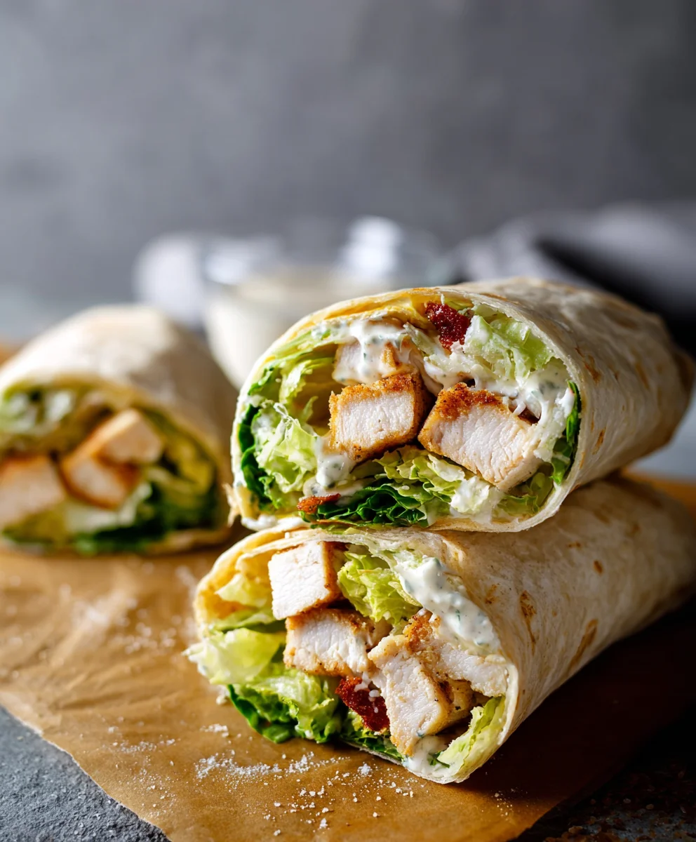 Easy Chicken Caesar Wraps- Quick & Delicious Meal