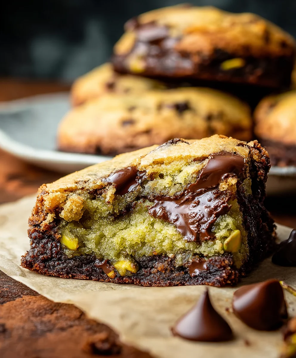 Pistachio Brookies-Deliciously Chewy Brownie-Cookie Bars