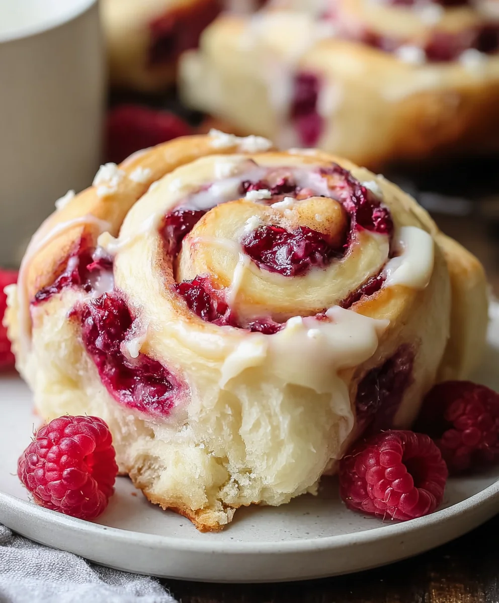 White Chocolate Raspberry Rolls-Decadent Sweet Bake