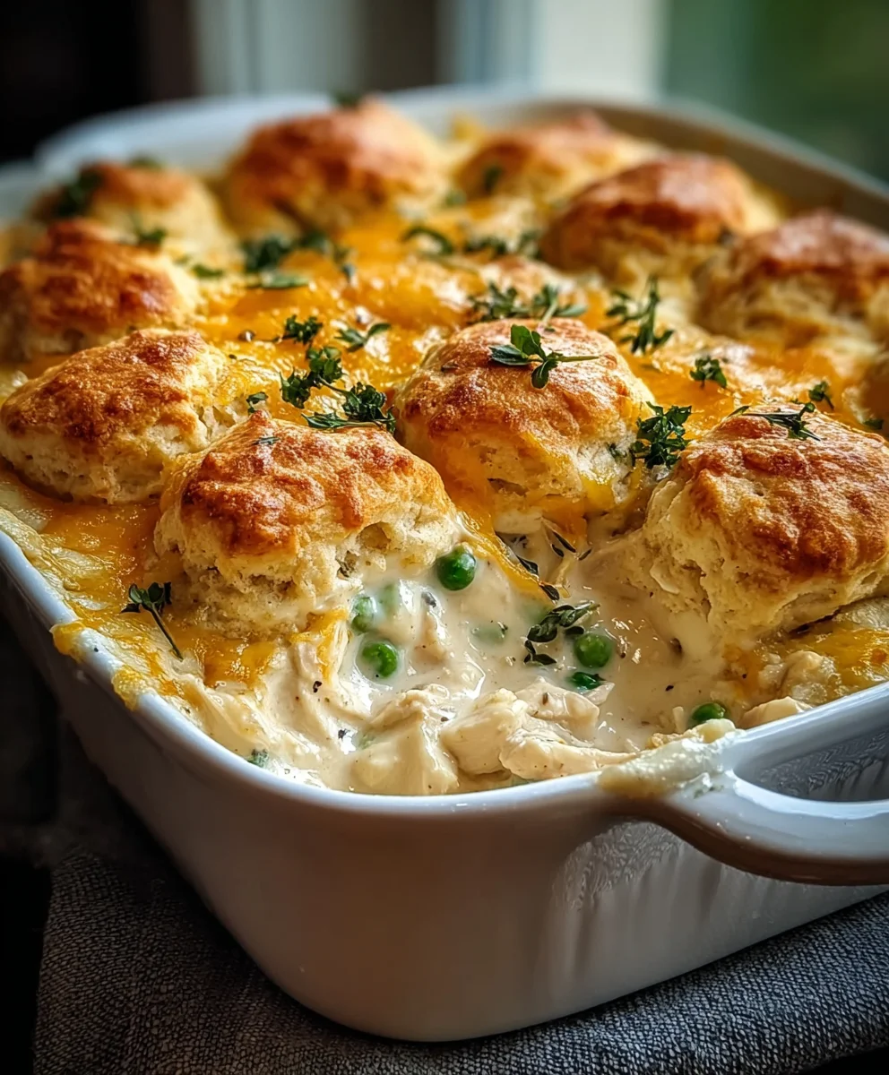 Creamy Chicken Biscuit Bake Recipe-Easy Comfort Food