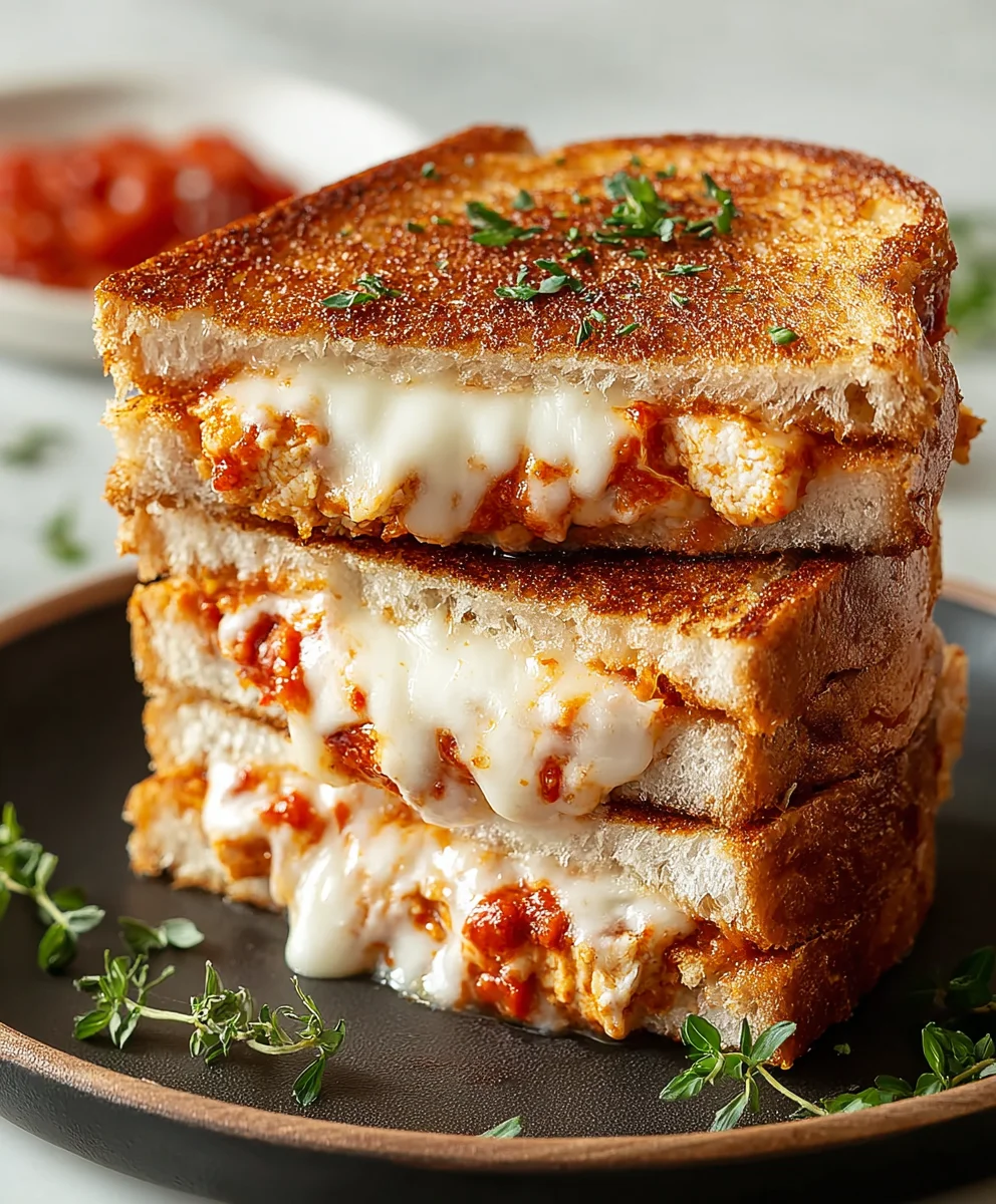 Easy Chicken Parmesan Grilled Cheese - Quick Recipe