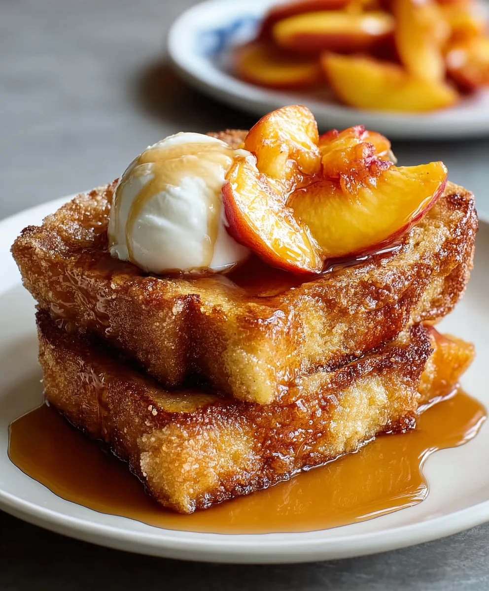 Easy Peach Cobbler French Toast Recipe