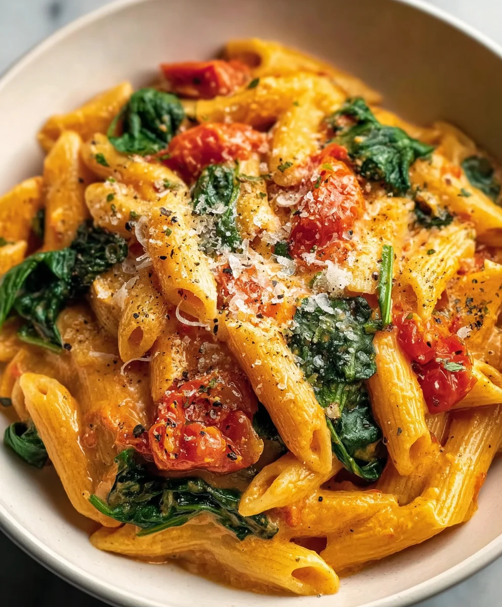 Creamy Tomato Spinach Pasta - Quick & Easy Recipe