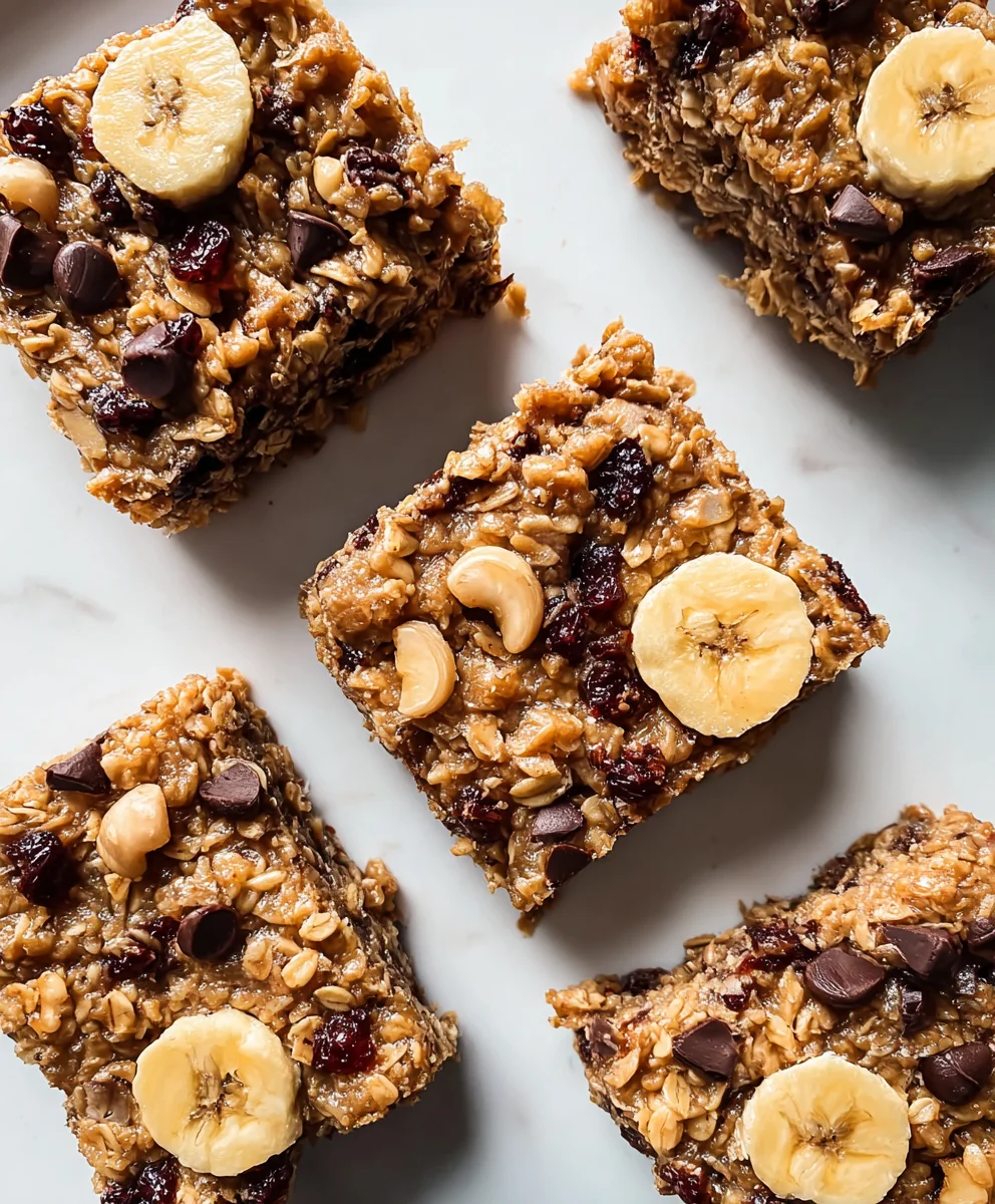 Easy Banana Oat Breakfast Bars - Healthy Snack