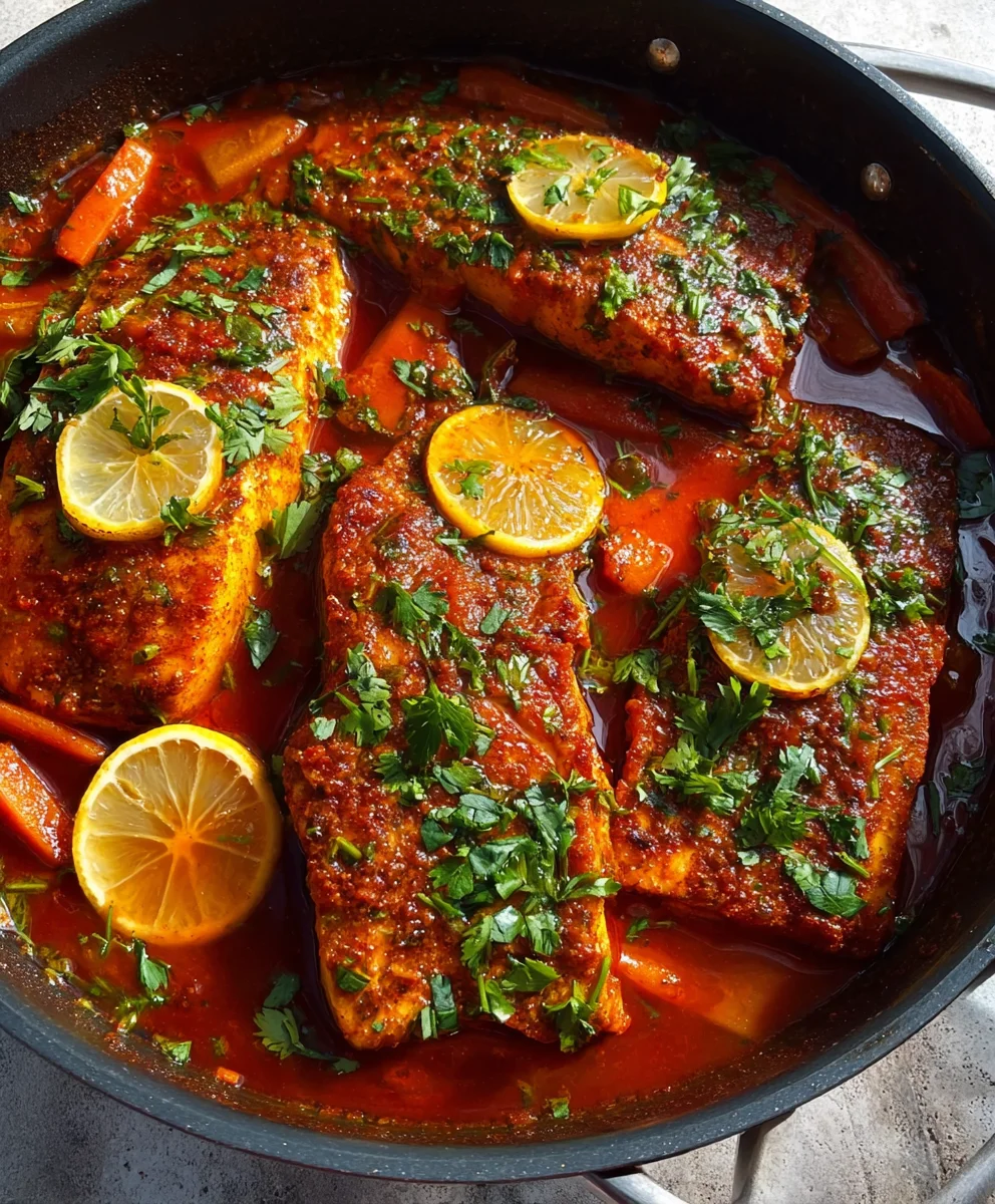 Spicy Moroccan Fish Recipe - Rich Flavorful Dinner