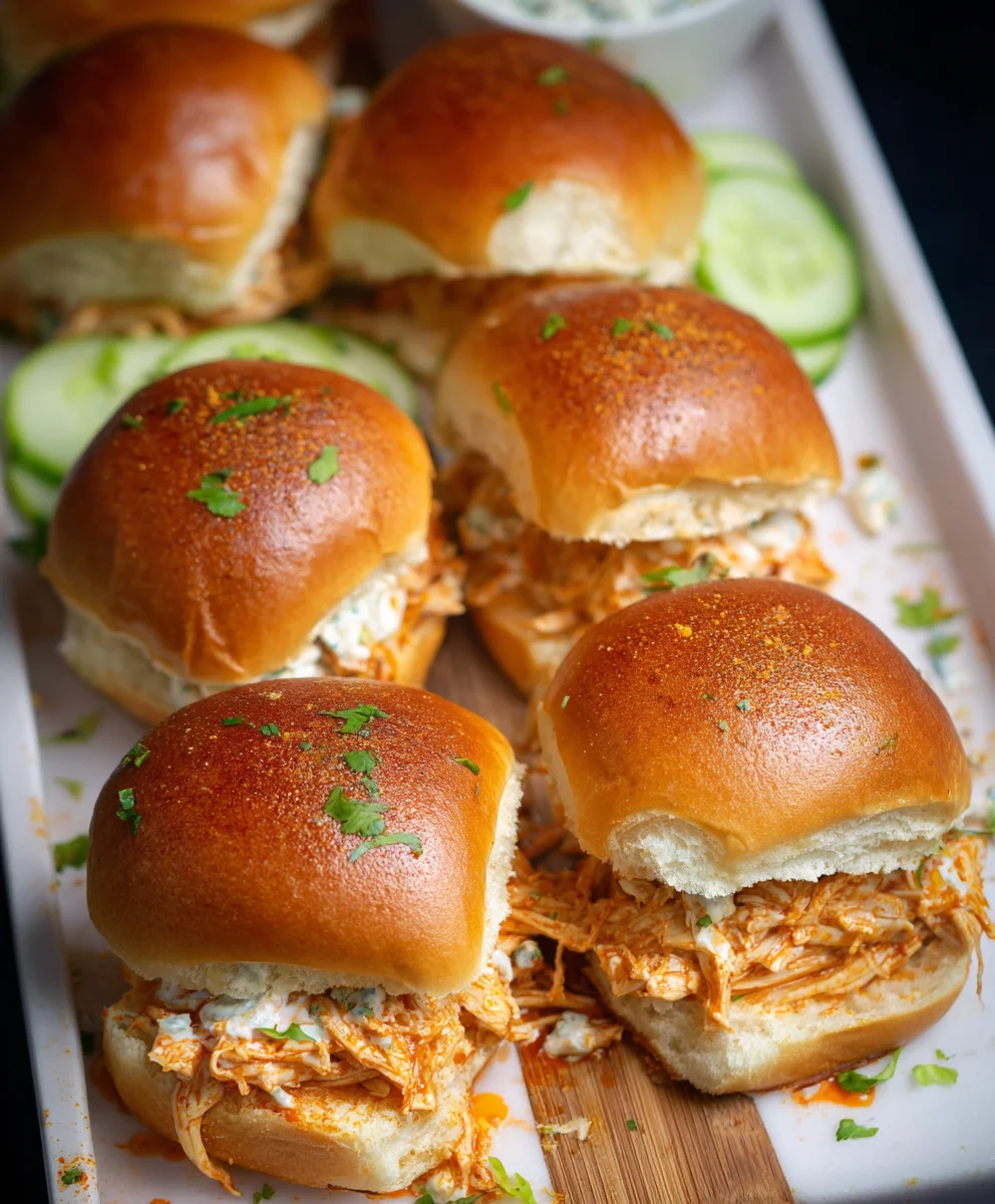 Spicy Buffalo Chicken Sliders-Easy & Quick Recipe