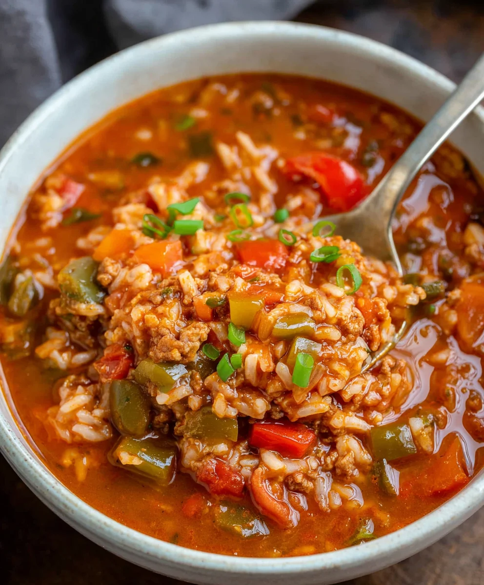 Easy Stuffed Pepper Soup Recipe-Hearty & Flavorful