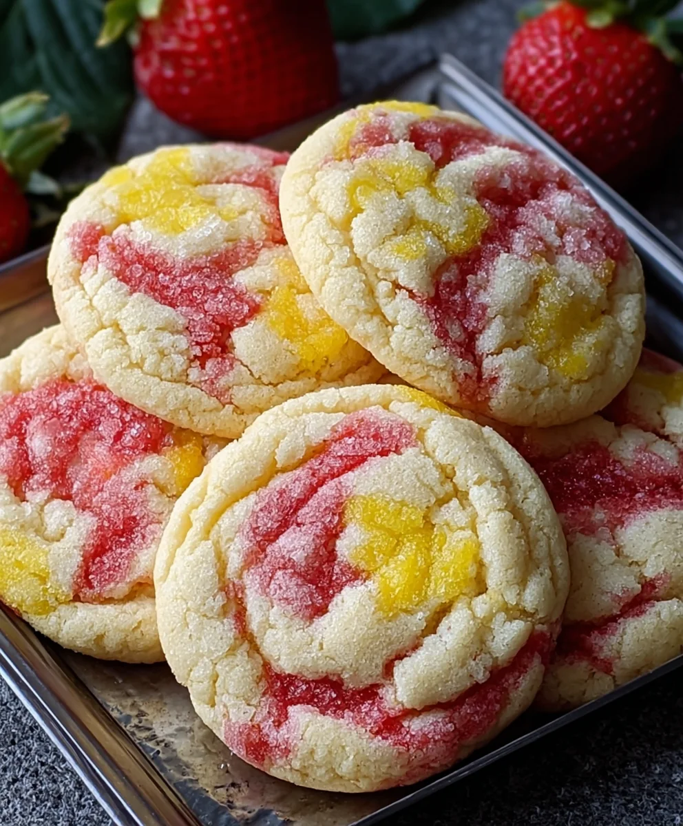 Strawberry Lemon Poundcake Cookies