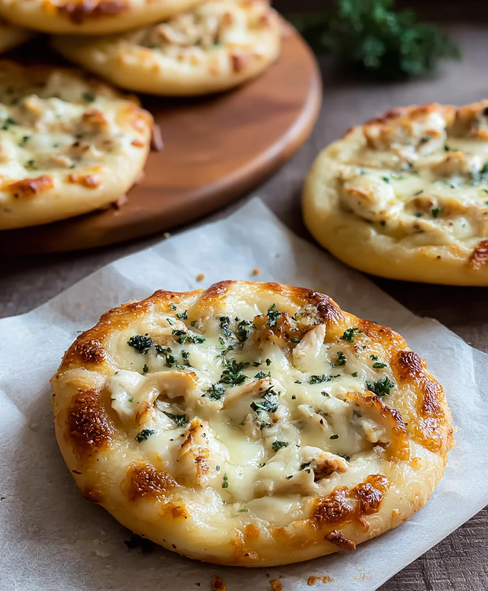 Mini Stuffed Alfredo Pizzas-Easy Kid Friendly Recipe