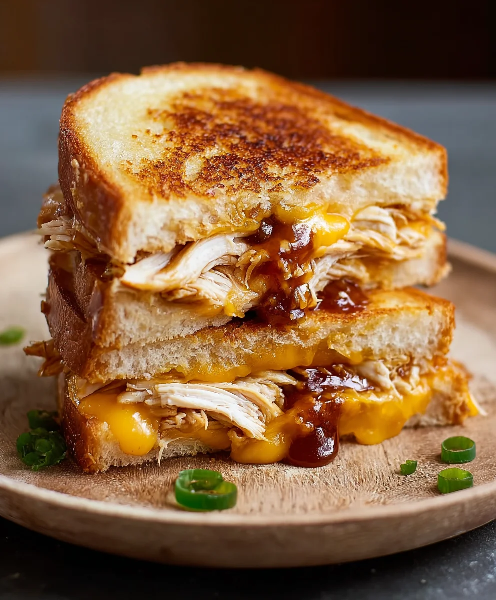 BBQ Chicken Grilled Cheese Sandwich