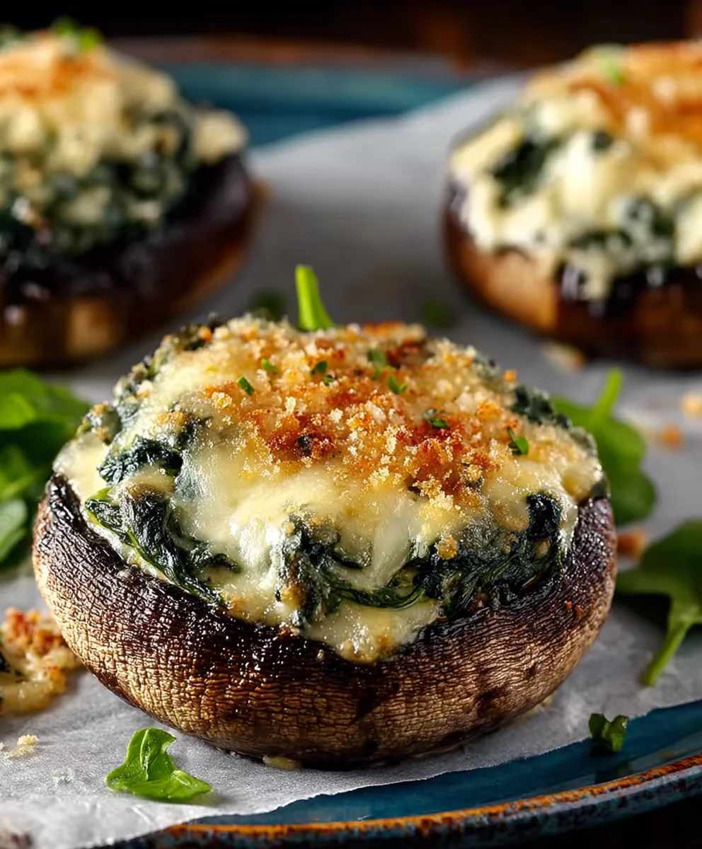 Spinach Cheese Stuffed Portobello Mushroom Recipe
