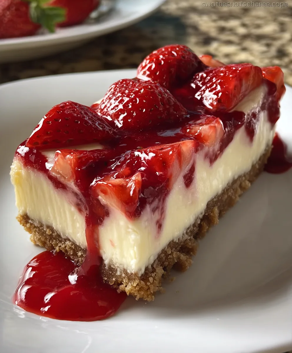 Creamy Strawberry Cheesecake Delight-Easy Recipe