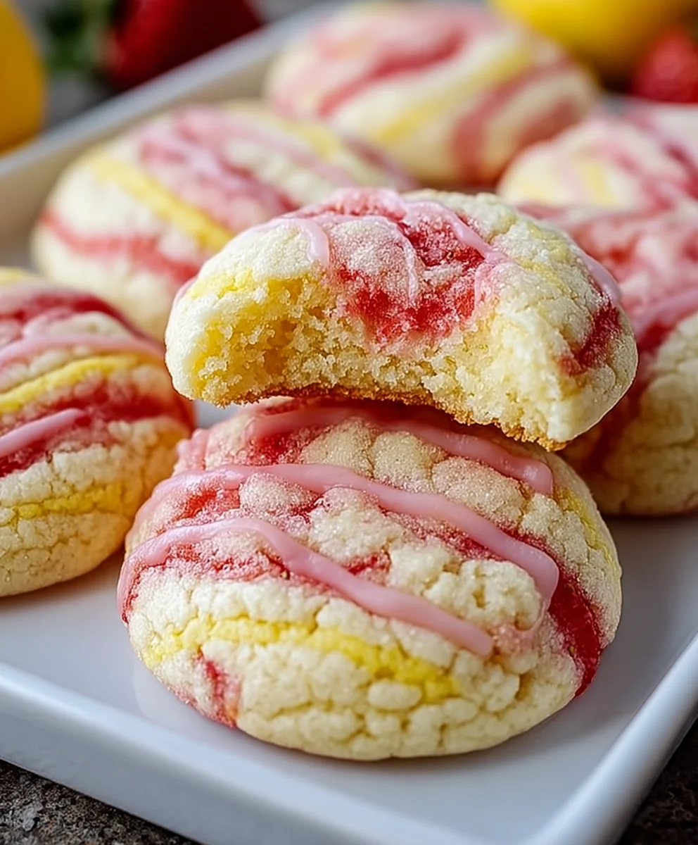 Strawberry Lemon Poundcake Cookies-Sweet & Zesty Treat