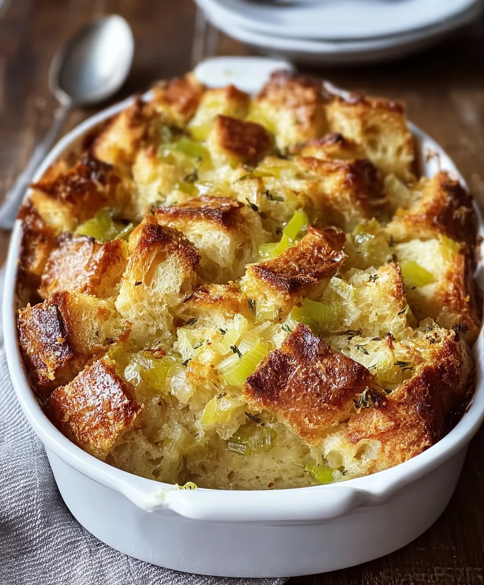 Savory Leek Bread Pudding- Comfort Food Perfection