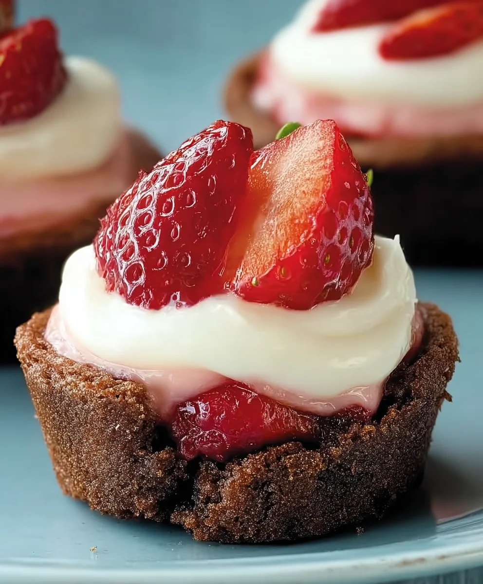 Strawberry Cheesecake Cookie Cups - Easy Dessert Delight
