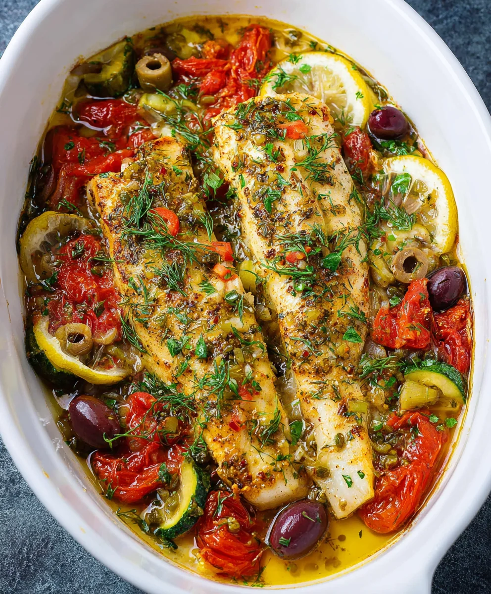 Easy Mediterranean Baked Fish - Simple & Delicious