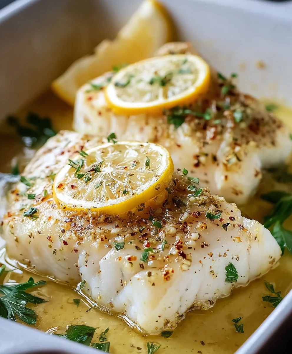 Lemon Garlic Butter Baked Cod