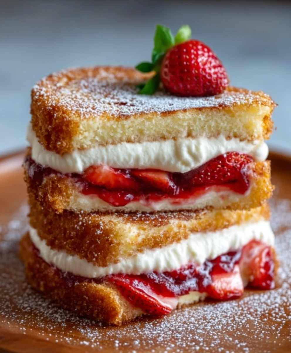 Fried Strawberry Cheesecake Sandwiches Recipe