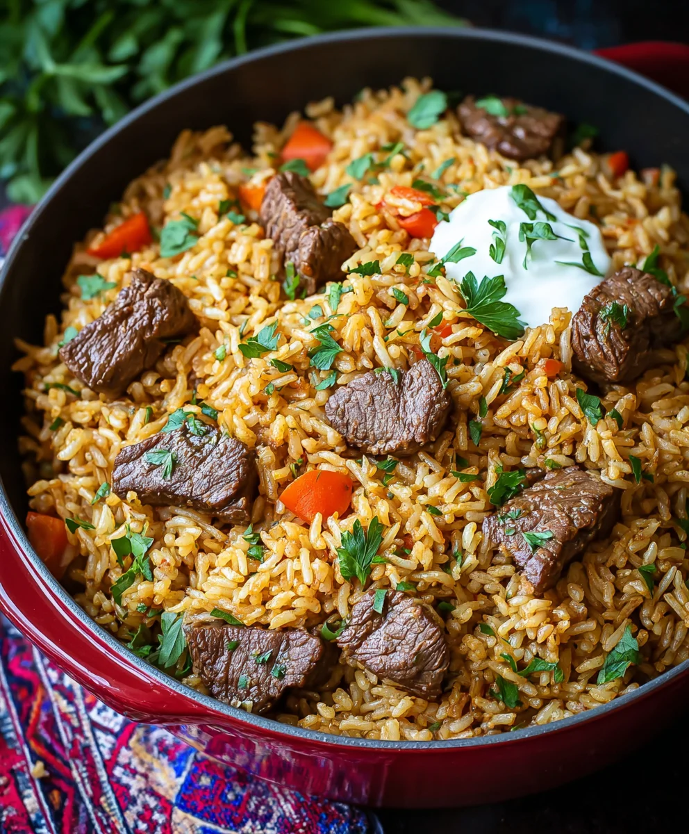 Authentic Beef Rice Plov