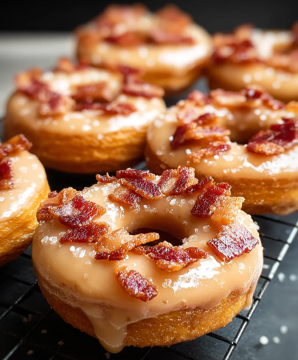 Maple Beef Beef Bacon Doughnuts- Savory Sweet Treat