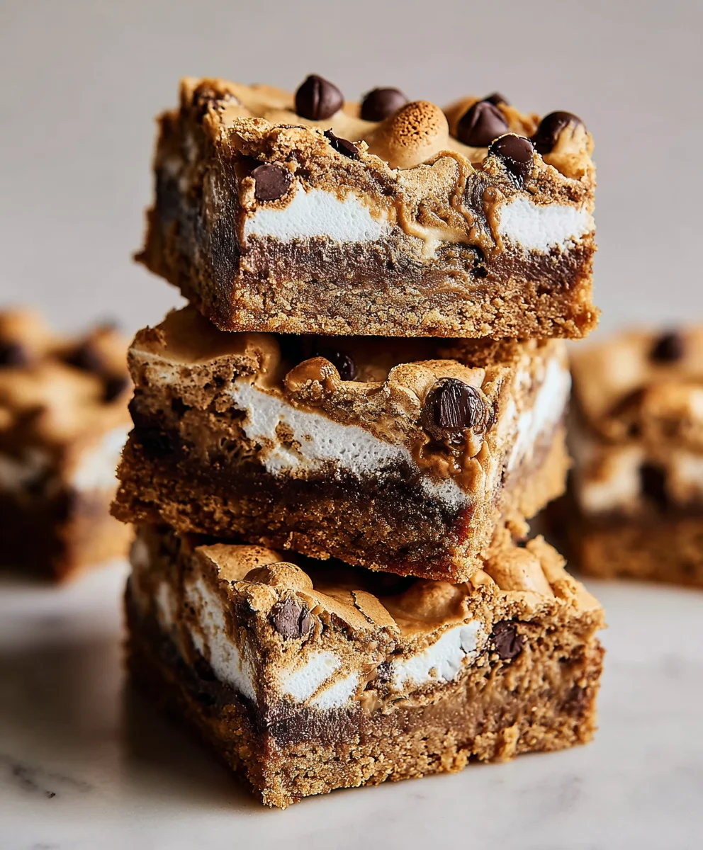 Peanut Butter S'mores Blondies-Irresistible Treat