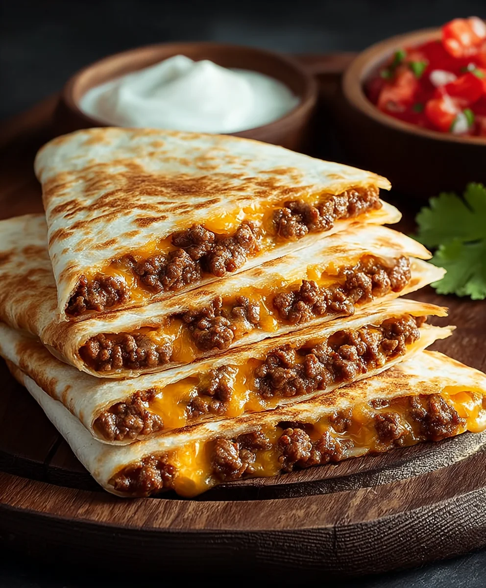 Easy Cheesy Ground Beef Quesadillas Recipe