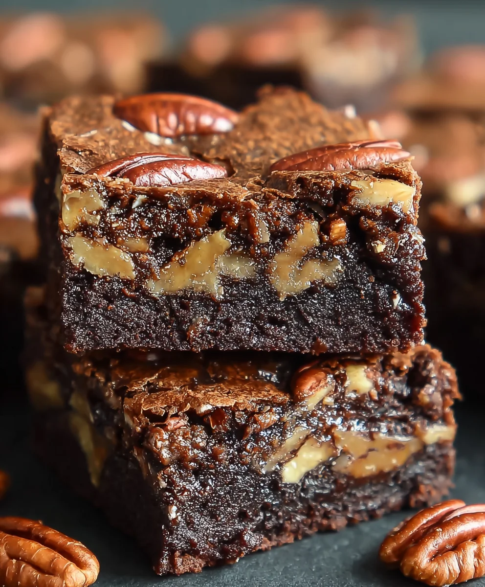Decadent Pecan Pie Brownies-Fudgy & Rich